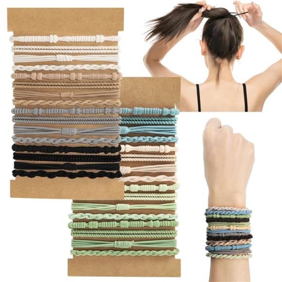 32PCS Boho Hair Bracelets for Women Elastic Bracelets Hair Ties - Picture 1 of 7